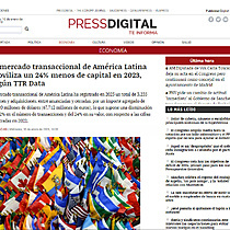 El mercado transaccional de Amrica Latina moviliza un 24% menos de capital en 2023, segn TTR Data